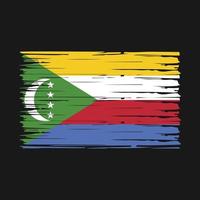 vetor de pincel de bandeira de comores