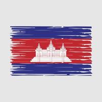 vetor de pincel de bandeira do Camboja