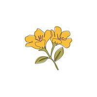 desenho de linha única de flor de anêmona fresca de beleza para logotipo do jardim. Windflower perene decorativo para a arte de impressão de cartaz de decoração de parede de casa. ilustração em vetor desenho moderno linha contínua