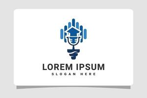 podcast idéia lâmpada logotipo modelo Projeto inspiração vetor