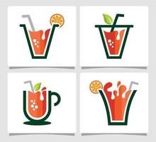 conjunto laranja suco logotipo modelo Projeto inspiração vetor