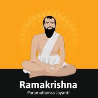 ramakrishna paramahamsa Jayanti vetor ilustração