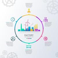 infográfico de negócios industriais com opções coloridas vetor