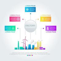 infográfico de negócios industriais com opções coloridas vetor