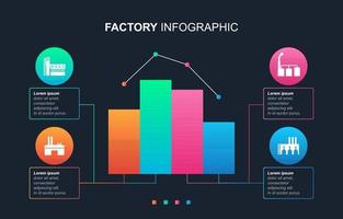 infográfico de gráfico de barras de negócios industriais vetor