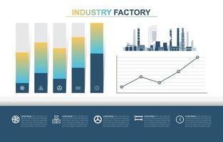 infográfico de gráfico de barras de negócios industriais vetor
