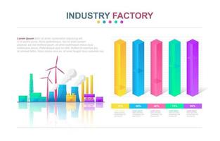 infográfico de gráfico de barras de negócios industriais vetor