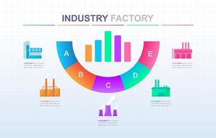 infográfico de negócios industriais com opções coloridas vetor