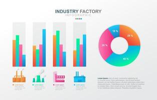 infográfico de gráfico de barras de negócios industriais vetor