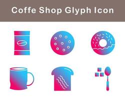 café fazer compras vetor ícone conjunto