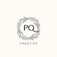 pq beleza vetor inicial logotipo arte, caligrafia logotipo do inicial assinatura, casamento, moda, joalheria, butique, floral e botânico com criativo modelo para qualquer companhia ou negócios.