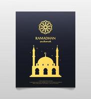 cartaz do ramadan mubarak. ilustração vetorial vetor