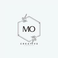 mo beleza vetor inicial logotipo arte, caligrafia logotipo do inicial assinatura, casamento, moda, joalheria, butique, floral e botânico com criativo modelo para qualquer companhia ou negócios.