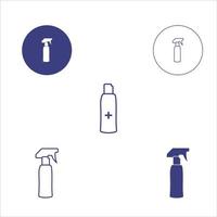 antisséptico ícone, mão desinfetantes. álcool esfregar desinfetantes loção garrafa ícone isolado em branco fundo. simples garrafa spray ícone plano Projeto. vetor