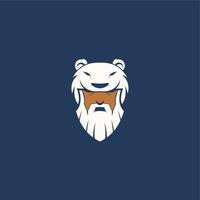 simples logotipo do polar Urso e homem vetor