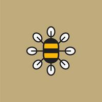 querida abelha simples logotipo vetor