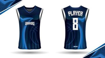 design de camisa de basquete, frente e verso vetor