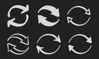 mão desenhado marcha ré circular símbolo em quadro-negro vetor