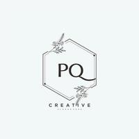 pq beleza vetor inicial logotipo arte, caligrafia logotipo do inicial assinatura, casamento, moda, joalheria, butique, floral e botânico com criativo modelo para qualquer companhia ou negócios.