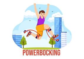 powerbocking esporte ilustração com pulando chuteiras para rede bandeira ou aterrissagem página dentro extremo Esportes plano desenho animado mão desenhado modelos vetor