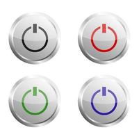 conjunto de botões liga / desliga em fundo branco vetor