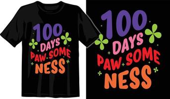 100º dias de escola, design de camiseta de cem dias, camiseta de comemoração de 100 dias vetor