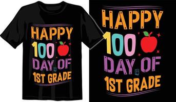 100º dias de escola, design de camiseta de cem dias, camiseta de comemoração de 100 dias vetor