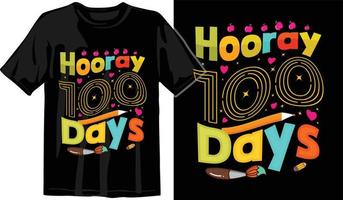 100º dias de escola, design de camiseta de cem dias, camiseta de comemoração de 100 dias vetor