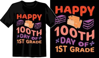 100º dias de escola, design de camiseta de cem dias, camiseta de comemoração de 100 dias vetor