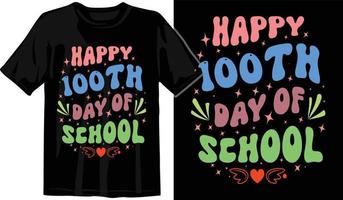 100º dias de escola, design de camiseta de cem dias, camiseta de comemoração de 100 dias vetor