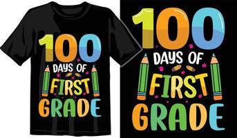 100º dias de escola, design de camiseta de cem dias, camiseta de comemoração de 100 dias vetor