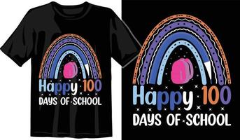 100º dias de escola, design de camiseta de cem dias, camiseta de comemoração de 100 dias vetor