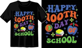 100º dias de escola, design de camiseta de cem dias, camiseta de comemoração de 100 dias vetor