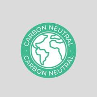 carbono neutro rótulo vetor ícone