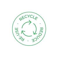 reciclar, reuso, reduzir simples linha vetor ícone