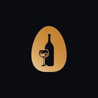carta o logotipo com vinho garrafa Projeto vetor ilustração em Preto fundo. vinho vidro carta o logotipo Projeto