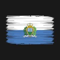 ilustração vetorial de pincel de bandeira de san marino vetor