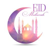 Eid Mubarak fundo com design baixo poli vetor