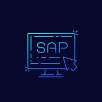 sap, ícone do software de planejamento de negócios, linear design.eps vetor