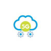 Ícone de rede 5g com cloud.eps vetor