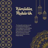 Ramadã kareem cumprimento cartão modelo mandala, lanterna, islâmico padronizar. vetor ilustração