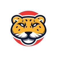 leopardo logotipo mascote isolado em branco fundo vetor
