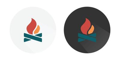 fogueira com lenha ícone, fogueira ícone, queimando fogueira com madeira, fogueira ícone, fogueira logotipo colorida vetor ícones