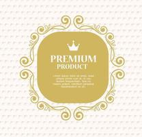 etiqueta de produto premium em moldura dourada vetor