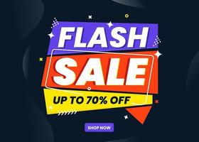 promoção de modelo de banner de desconto de venda flash vetor