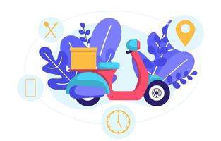 scooter para serviço de entrega expresso vetor