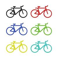 conjunto de bicicletas em fundo branco vetor