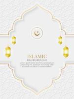 islâmico branco luxo vertical ornamental fundo com árabe padronizar e decorativo arco quadro, Armação vetor