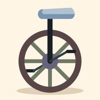 1 roda bicicleta pastel cor ilustração, balanceamento conceito vetor