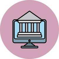 ícone de vetor de banco on-line